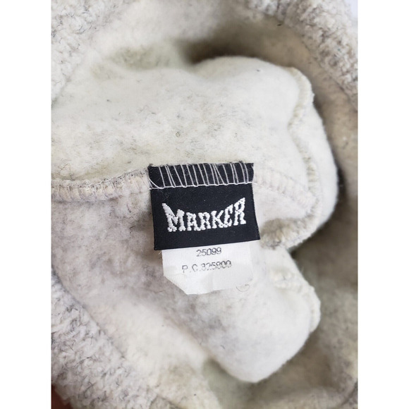 VTG Marker Hat Womens One-Size Ivory Embroidered Knit Polyester Blend Beanie - Picture 4 of 4